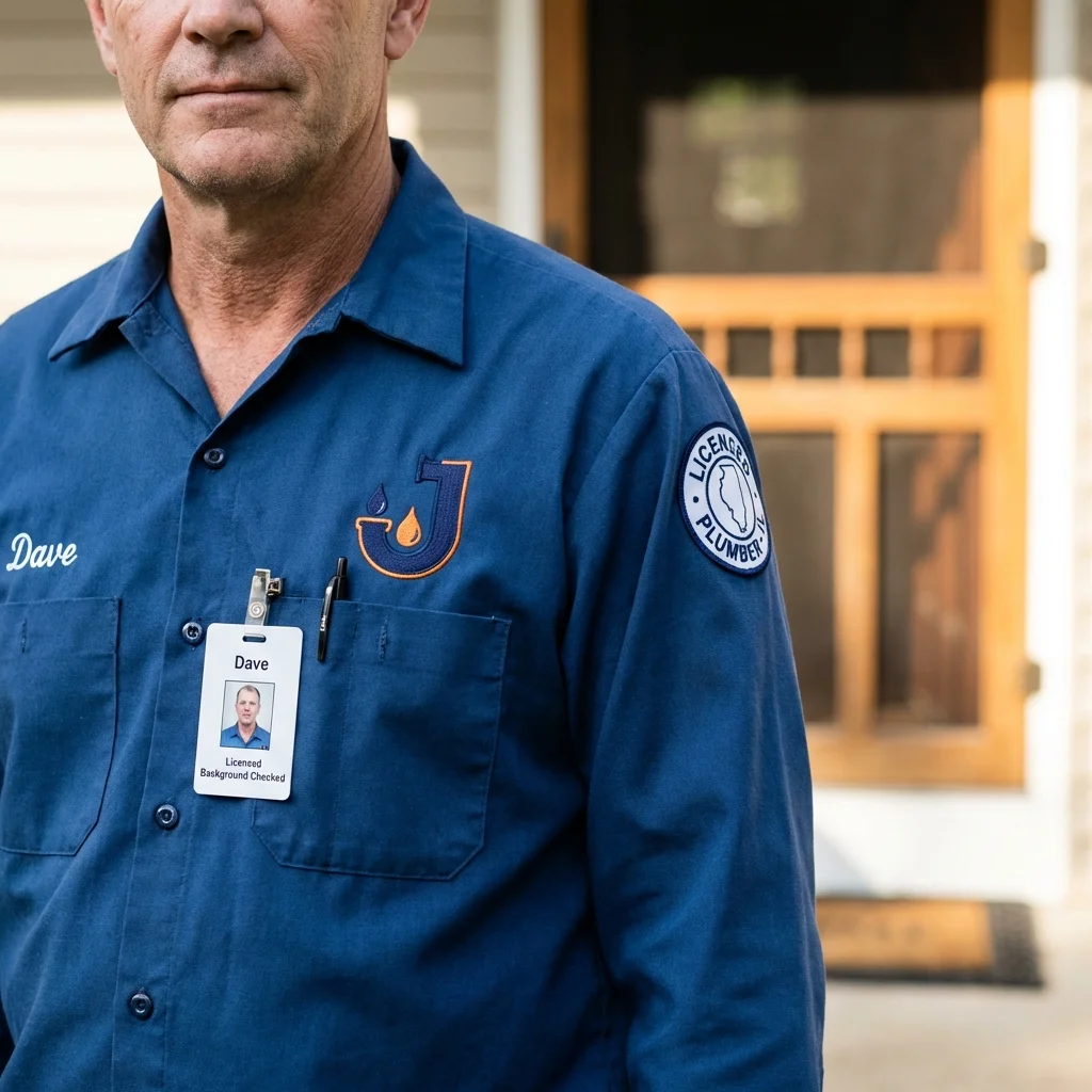 Licensed plumber showing ID badge in Litchfield, NH